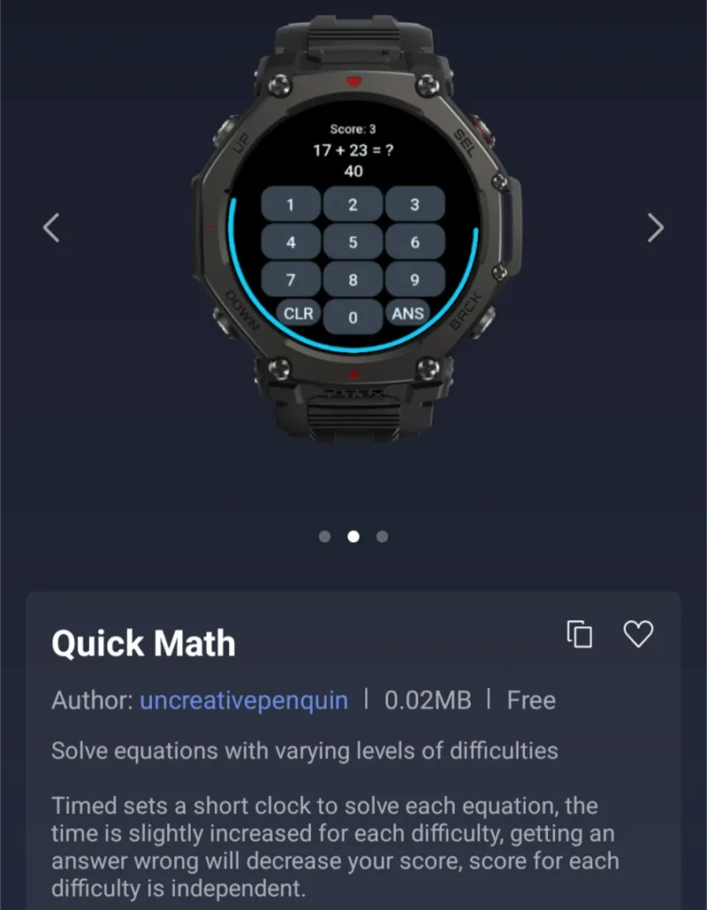 Amazfit Watches Mini Apps