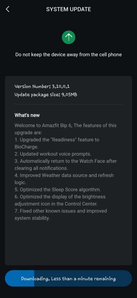 New Amazfit Bip 6 Update